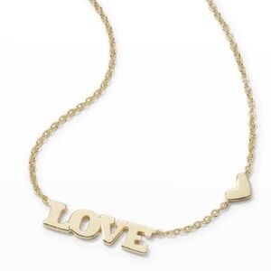 NWOT Gold Love Necklace by Kendra Scott